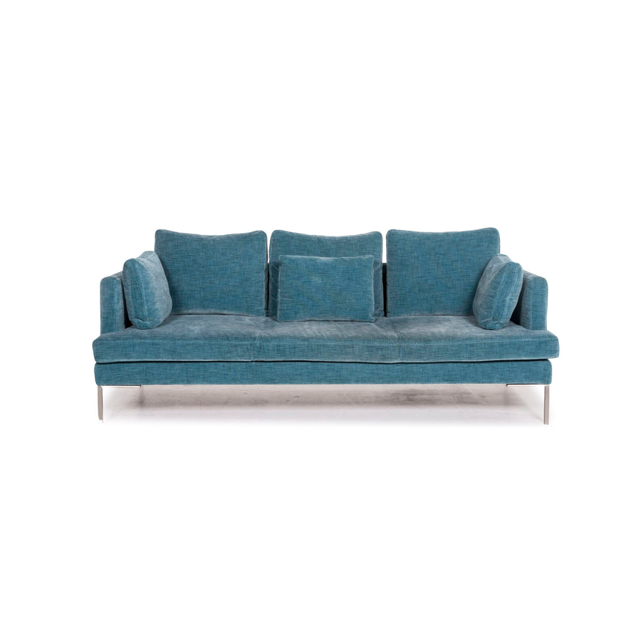BoConcept Istra Fabric Sofa Blue Three Seater Couch #12503