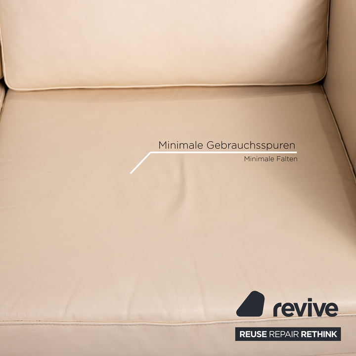 BoConcept Leder Sofa Creme Zweisitzer Couch #14805