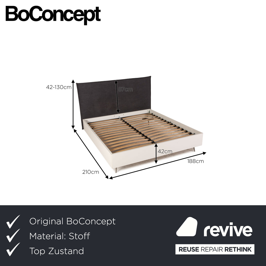 BoConcept Lugano fabric bed gray double bed