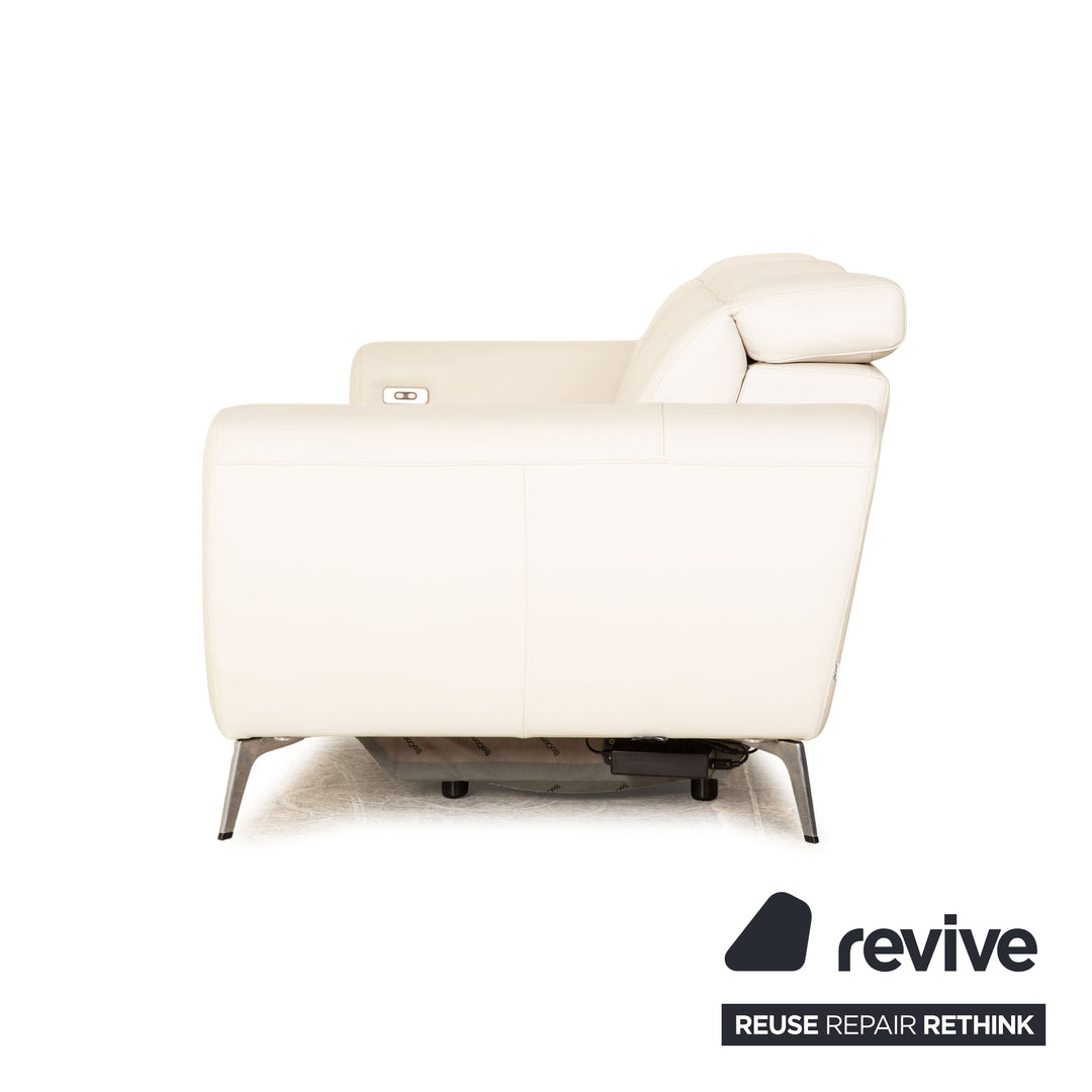 BoConcept Madison Leder Dreisitzer Creme Weiß elektrische Funktion Relaxfunktion