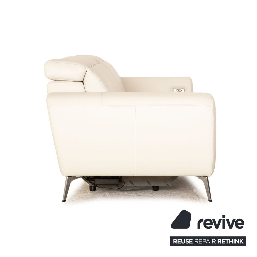 BoConcept Madison Leder Dreisitzer Creme Weiß elektrische Funktion Relaxfunktion