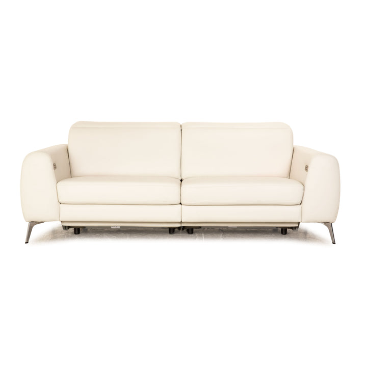 BoConcept Madison Leder Dreisitzer Creme Weiß elektrische Funktion Relaxfunktion