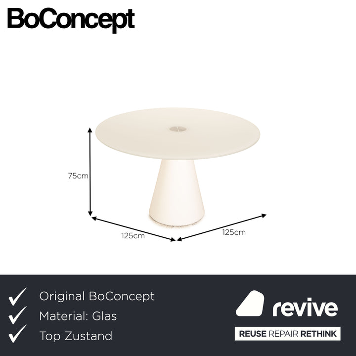 BoConcept Madrid Glass Dining Table White Round 125 x 125 cm
