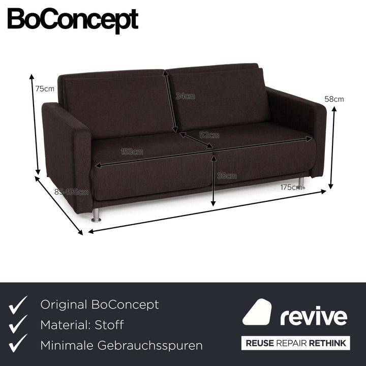 BoConcept Melo fabric sofa brown two-seater relax function sofa bed dark brown