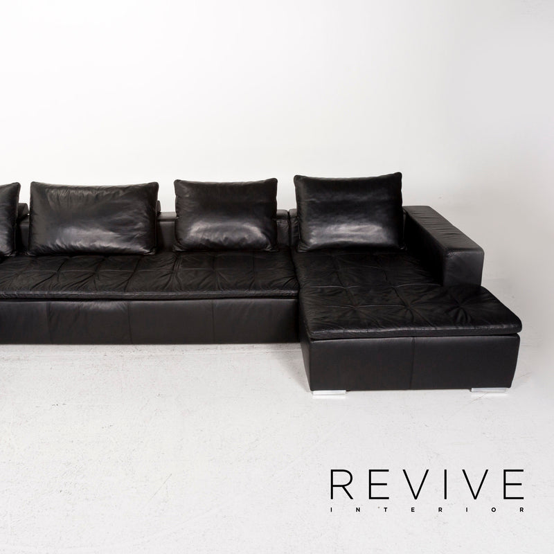 BoConcept Mezzo Leder Ecksofa Schwarz Sofa Couch 
