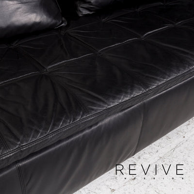 BoConcept Mezzo Leder Ecksofa Schwarz Sofa Couch #12364