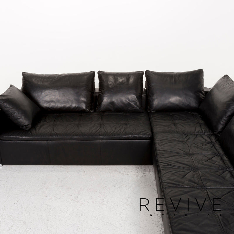 BoConcept Mezzo Leder Ecksofa Schwarz Sofa Couch 