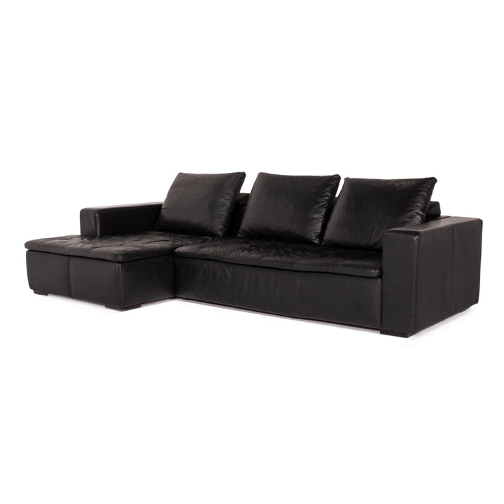 BoConcept Mezzo Leder Ecksofa Schwarz Sofa Couch #13143