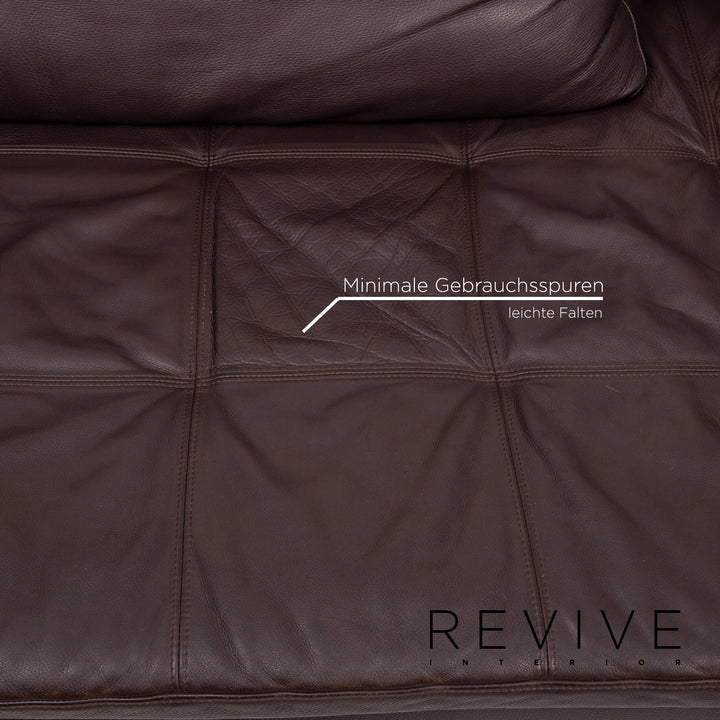 BoConcept Mezzo Leather Sofa Brown Dark Brown Three Seater Couch #15498
