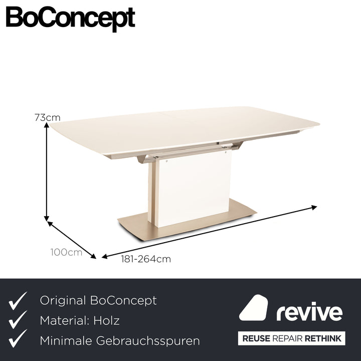 BoConcept Milano Esstisch Holz Weiß 181/264 x 73 x 100 Ausziehfunktion