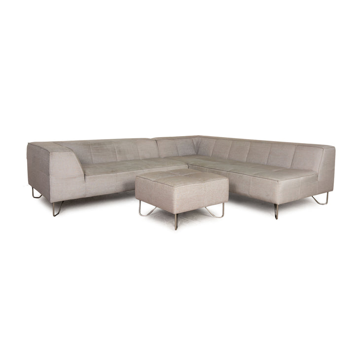 BoConcept Milos Stoff Sofa Grau Ecksofa Couch inkl. Hocker