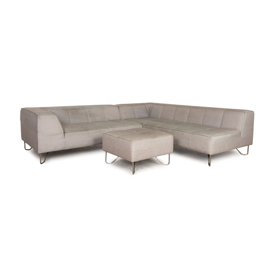 BoConcept Milos fabric sofa gray corner sofa couch incl. footstool