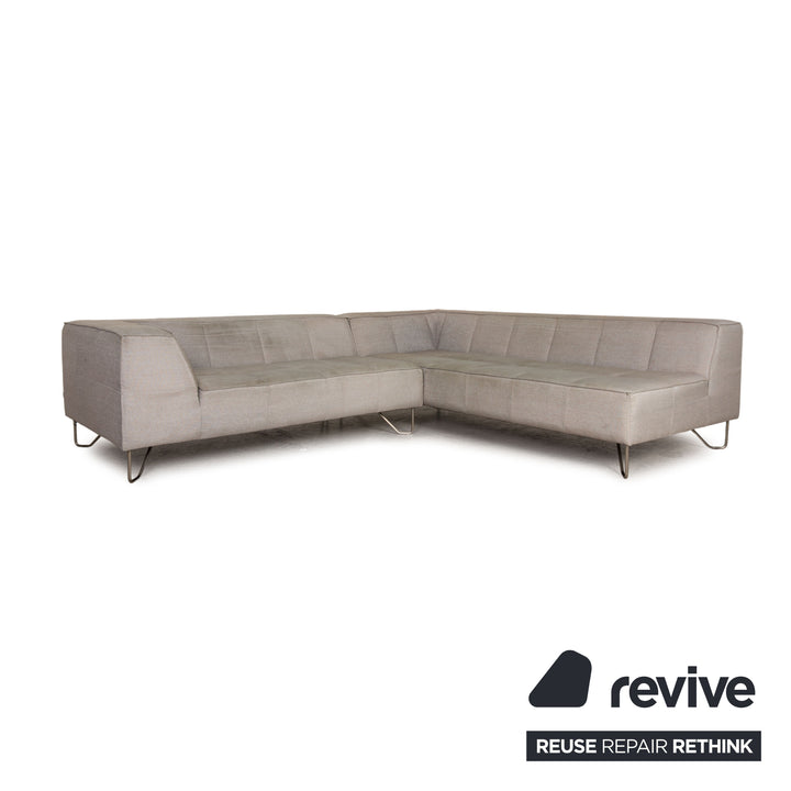 BoConcept Milos Stoff Sofa Grau Ecksofa Couch inkl. Hocker