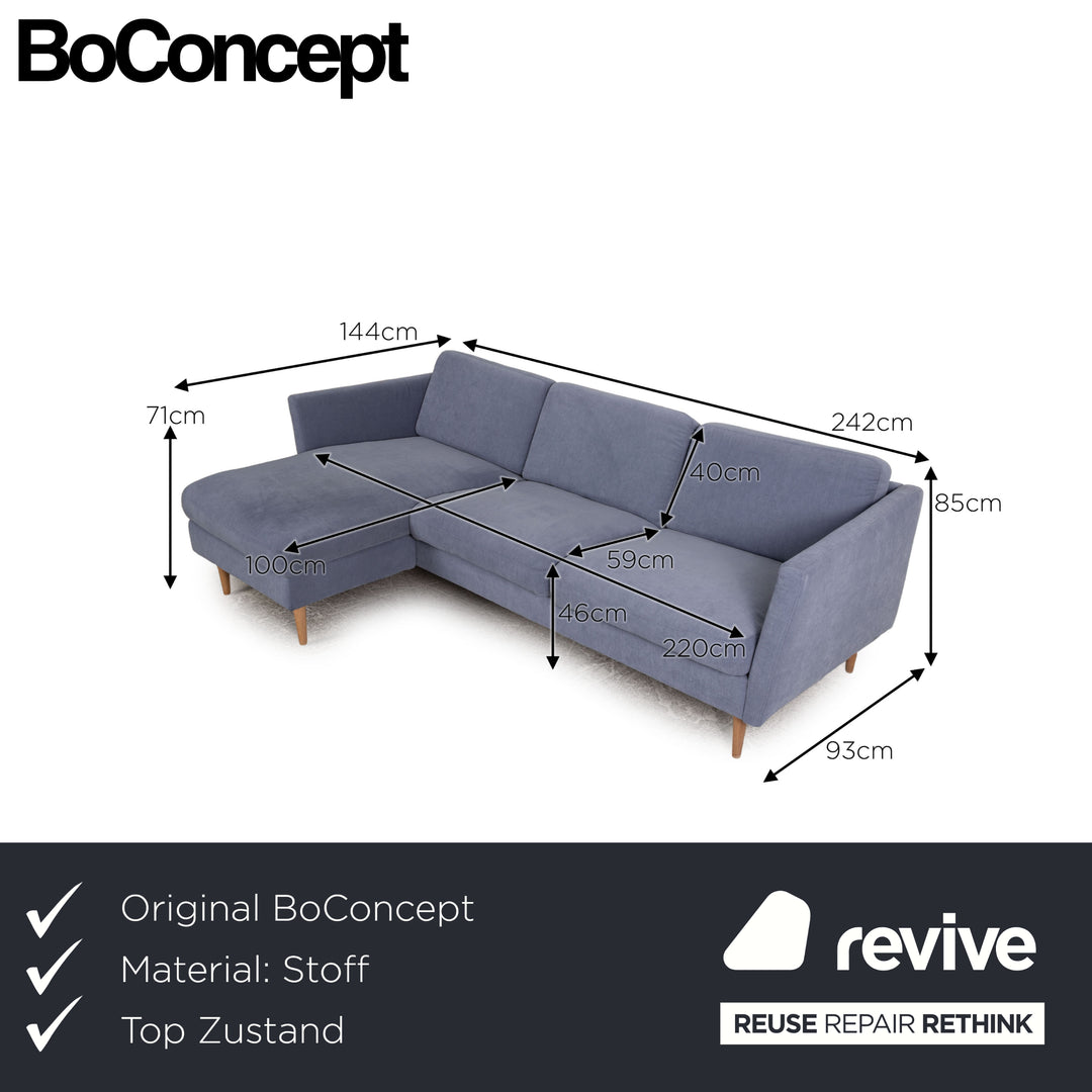 BoConcept Indivi Stoff (FRISCO) Ecksofa Blau Sofa Couch