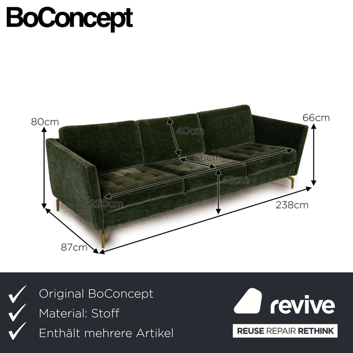 BoConcept Osaka Stoff Sofa Garnitur Dreisitzer Grün Sofa Couch