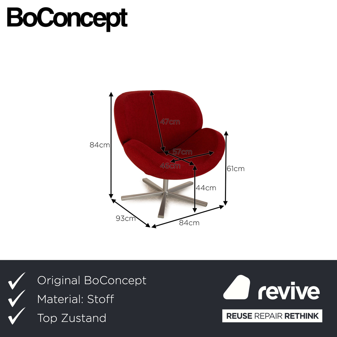 BoConcept Shelly fabric armchair including stool red