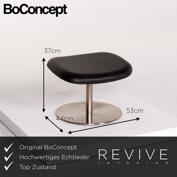 BoConcept Smartville Leder Sessel inkl. Hocker Schwarz Stuhl #13533