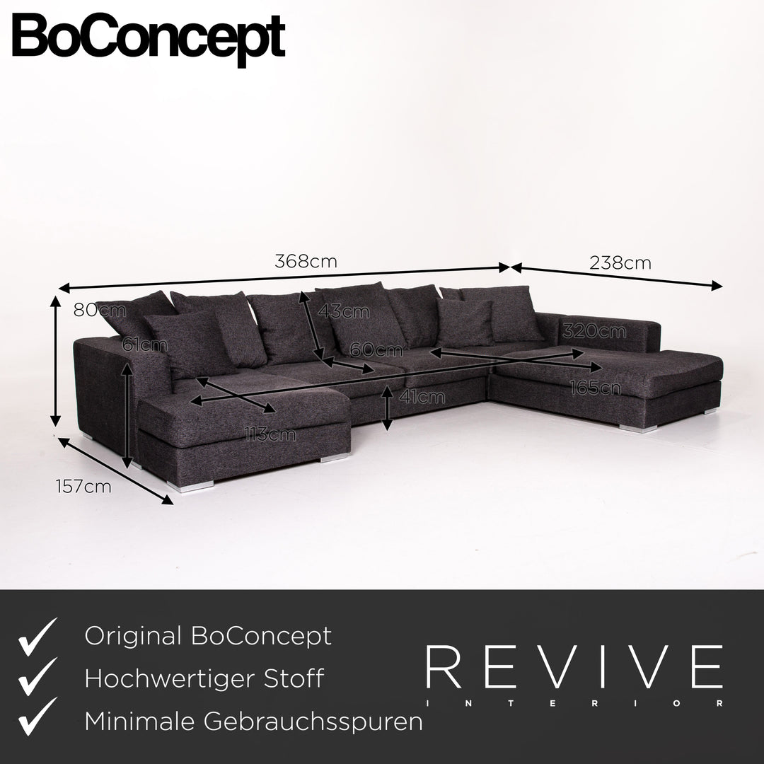 BoConcept Stoff Ecksofa Anthrazit Grau Sofa Couch #13864