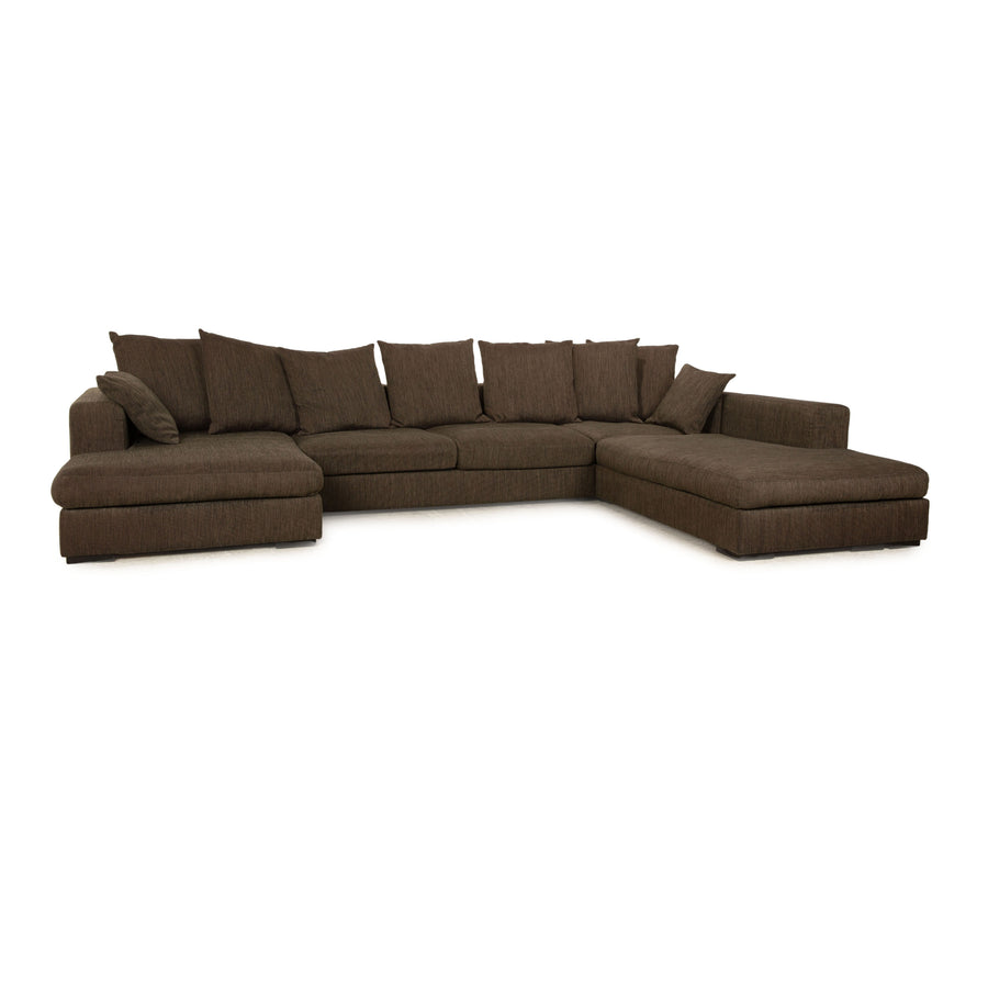 BoConcept Fabric Corner Sofa Gray Brown Recamiere Right Sofa Couch