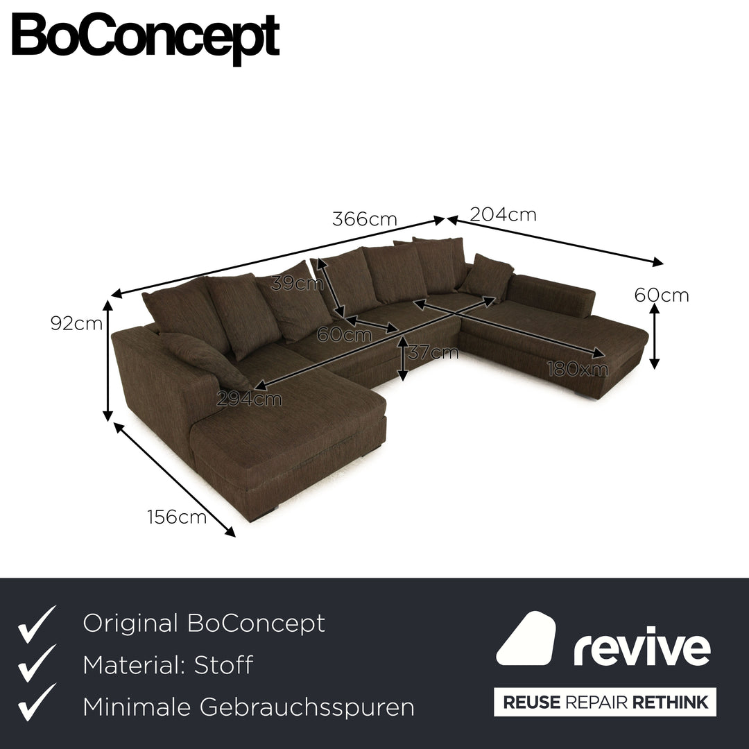 BoConcept Stoff Ecksofa Grau Braun Recamiere Rechts Sofa Couch