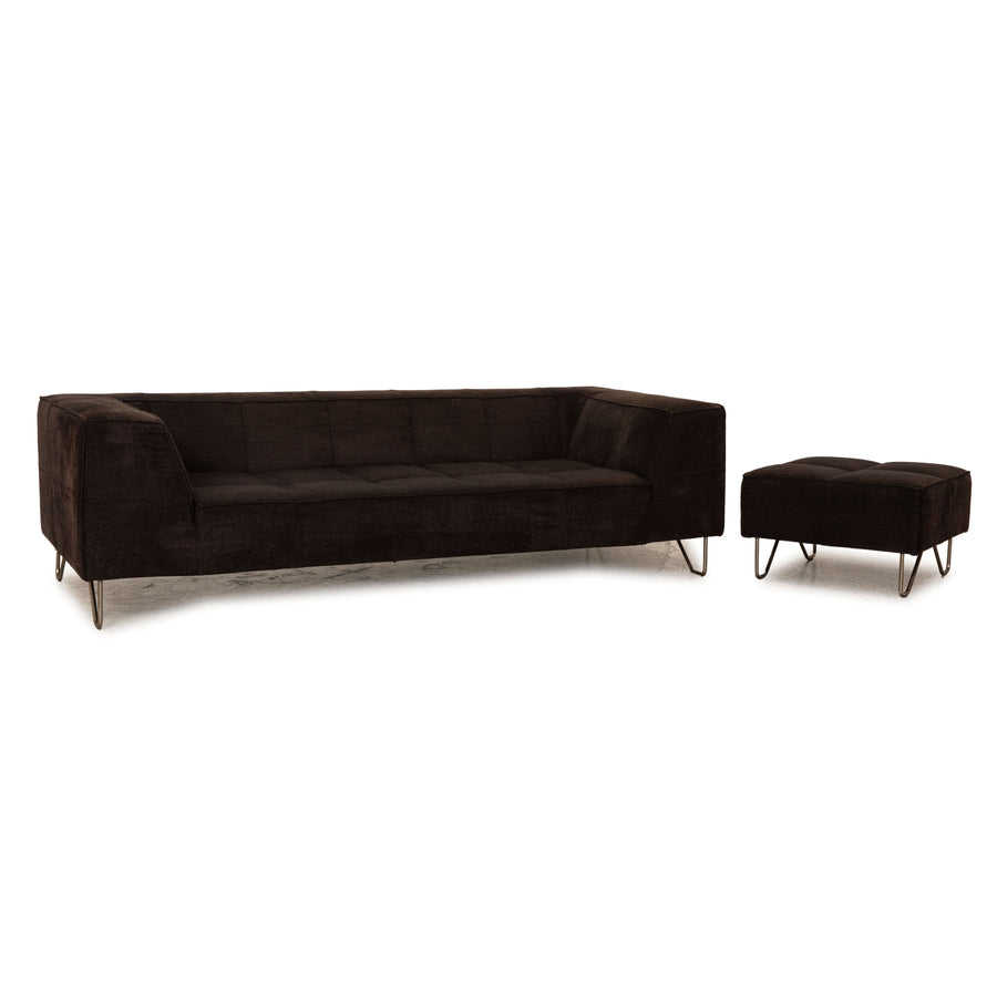 BoConcept fabric sofa set black three-seater stool couch
