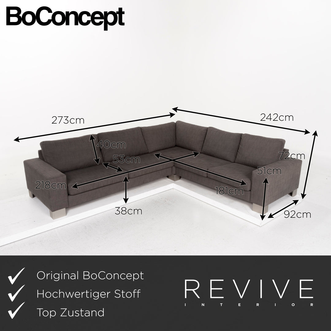 BoConcept Fabric Sofa Gray Corner Sofa #12983