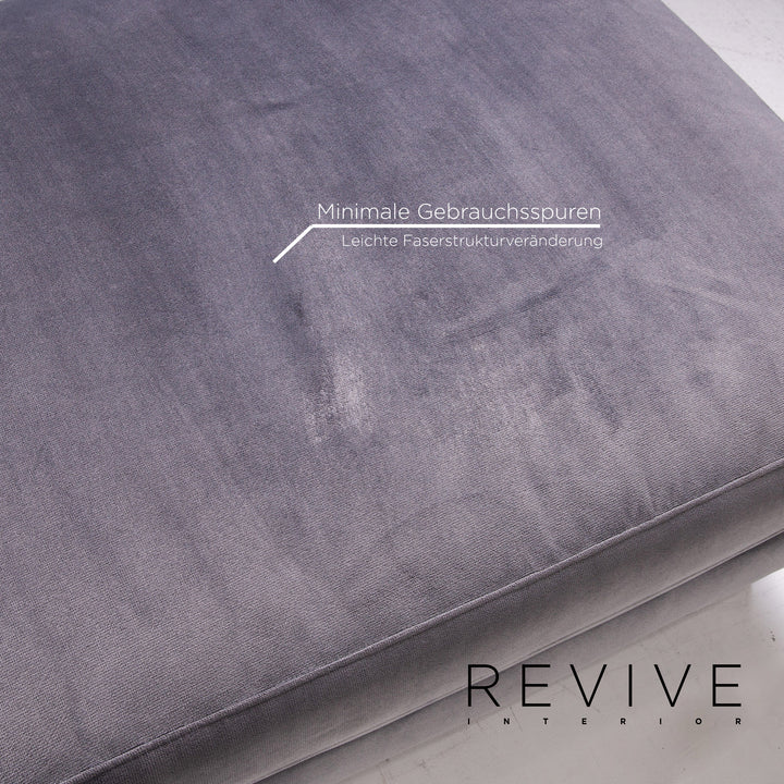Bolia Scandinavia Remix Samt Stoff Sofa inkl. Hocker Graublau Sofaset Zweisitzer Ottoman Couch Skandi #14369