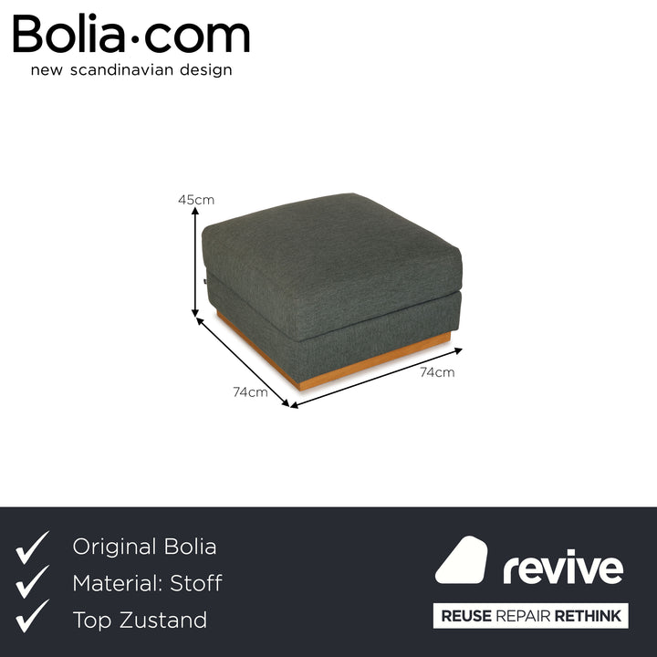 Bolia Sepia Fabric Pouf Turquoise Feature