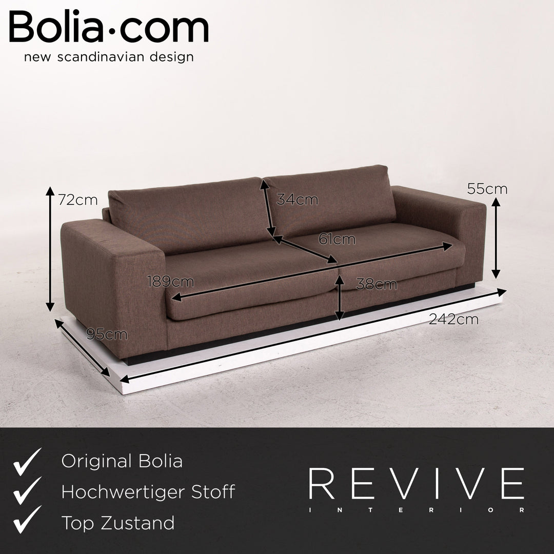 Bolia Sepia Stoff Sofa Braun Dreisitzer Couch #13495