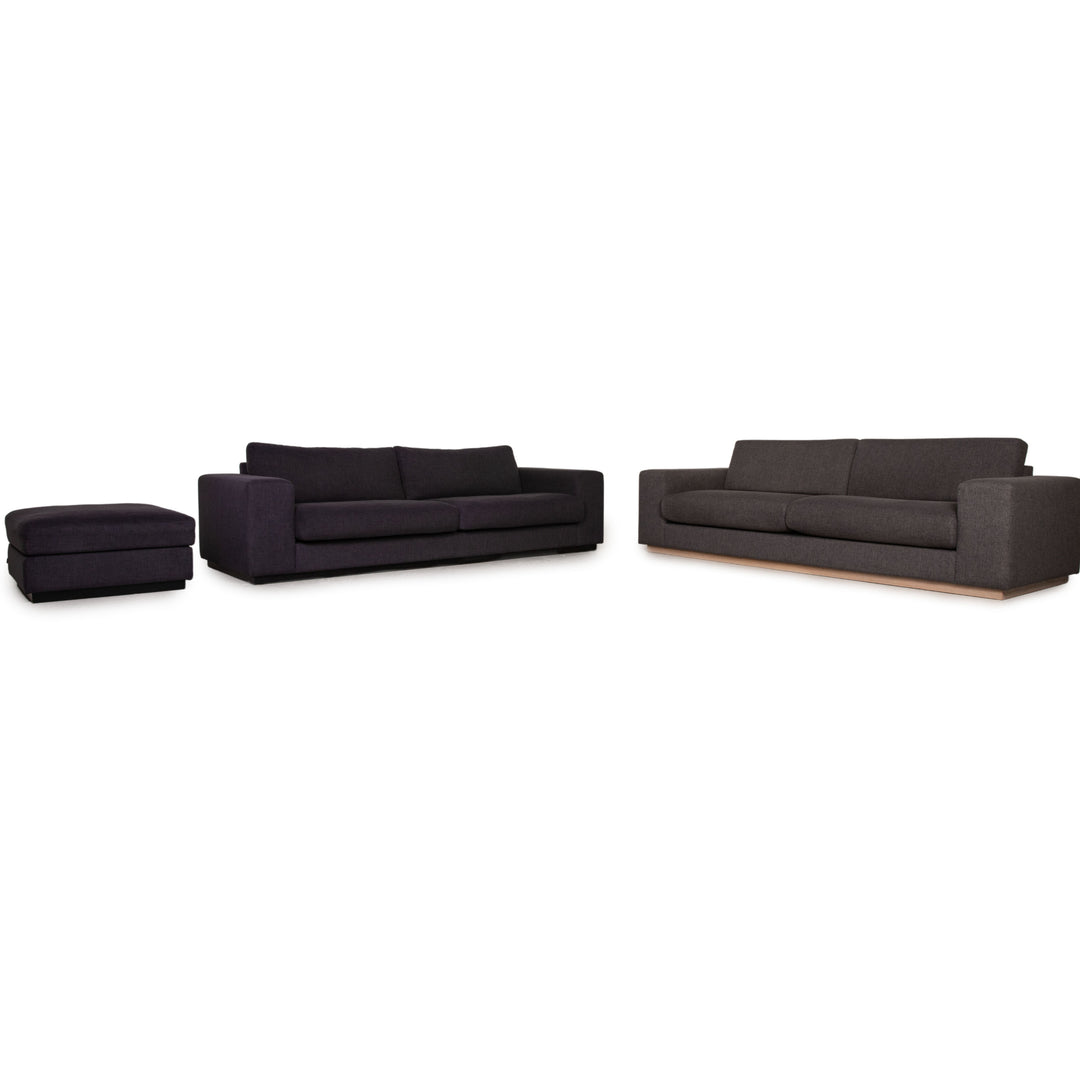 Bolia Sepia Stoff Sofa Garnitur Grau 2xDreisitzer Hocker