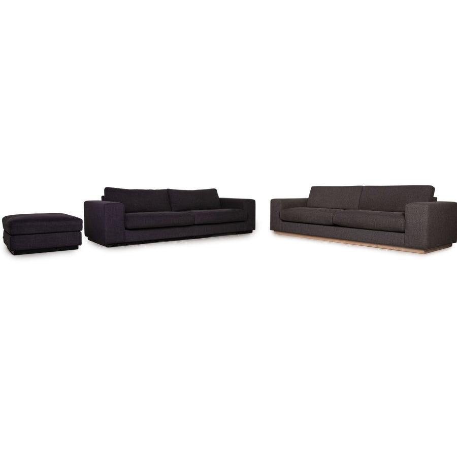 Bolia Sepia Stoff Sofa Garnitur Grau 2xDreisitzer Hocker