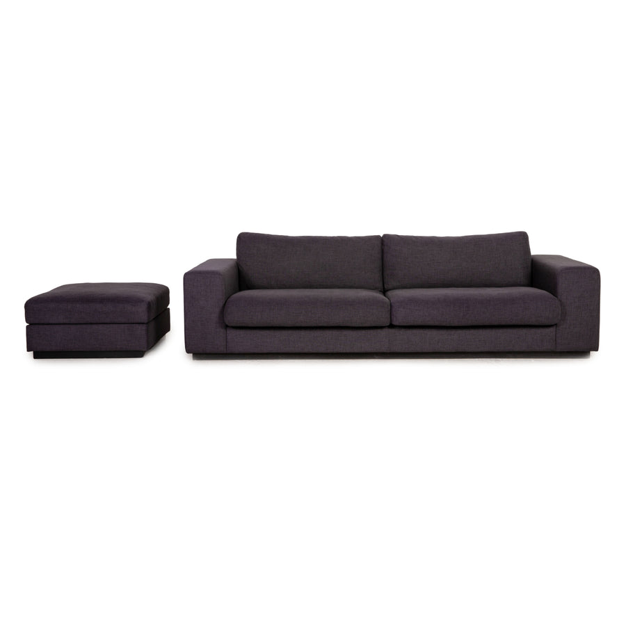 Bolia Sepia Stoff Sofa Garnitur Grau Dreisitzer Hocker