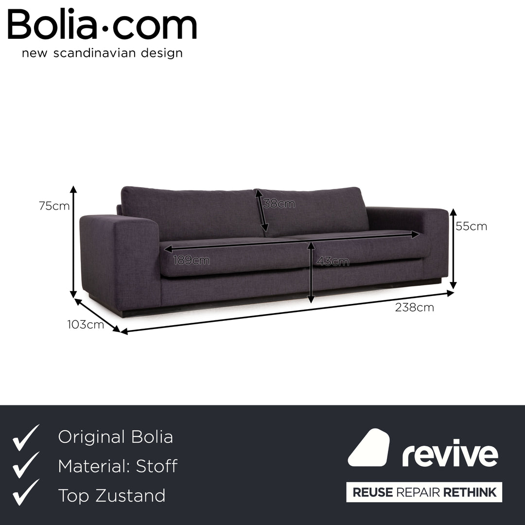 Bolia Sepia Stoff Sofa Grau Dreisitzer Couch