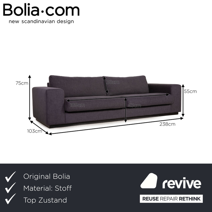 Bolia Sepia Stoff Sofa Grau Dreisitzer Couch