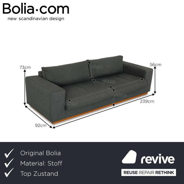 Bolia Sepia Stoff Viersitzer Türkis Sofa Couch