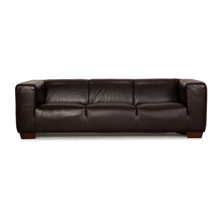Bolia Sevilla Leder Sofa Dunkelbraun Dreisitzer Couch
