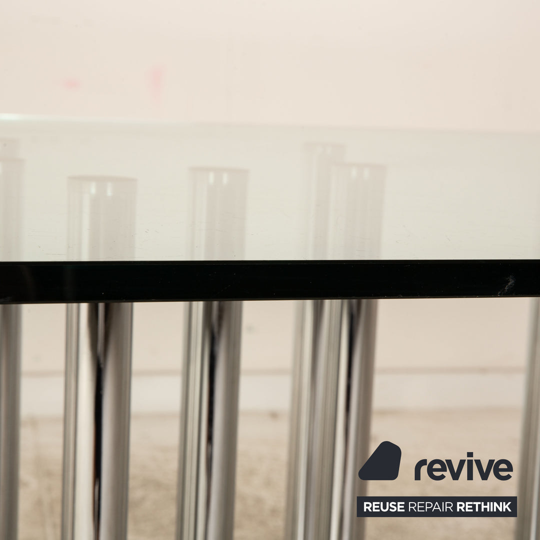 Bonaldo Mille glass dining table silver chrome 220 x 100 cm