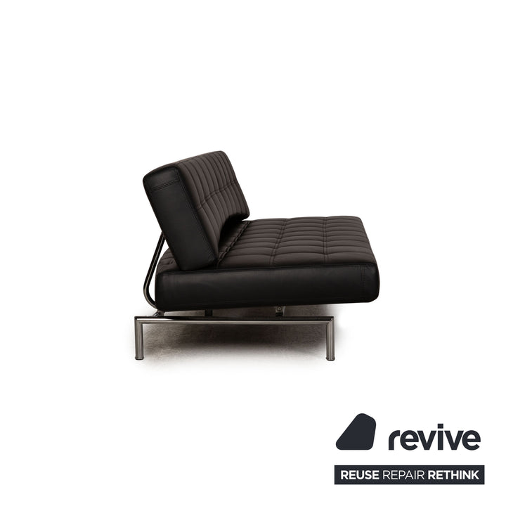 Bonaldo Pierrot King Canapé trois places en cuir noir avec fonction inclinable