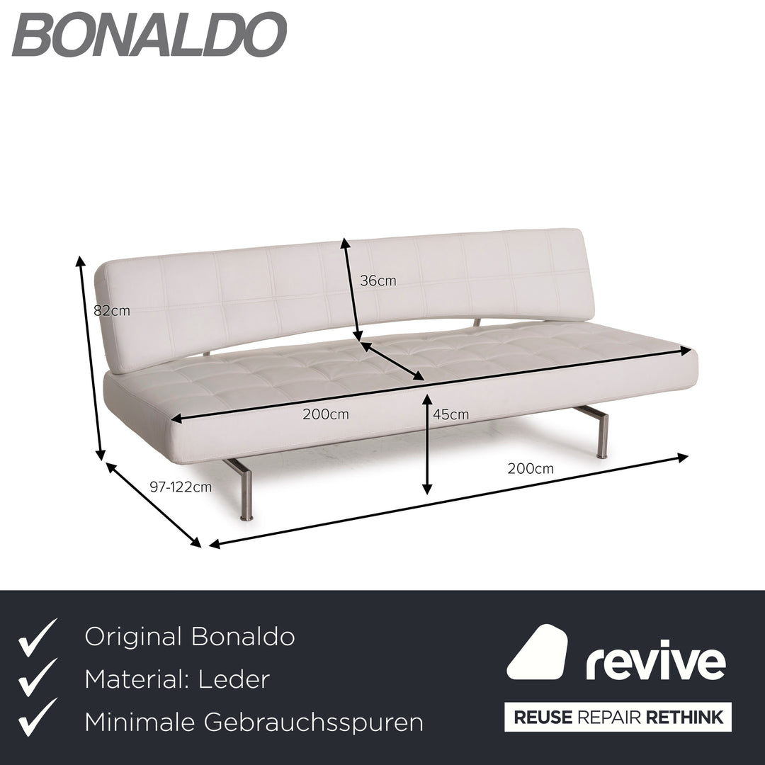 Bonaldo Pierrot King Leder Sofa Weiß Dreisitzer Schlafsofa Schlaffunktion