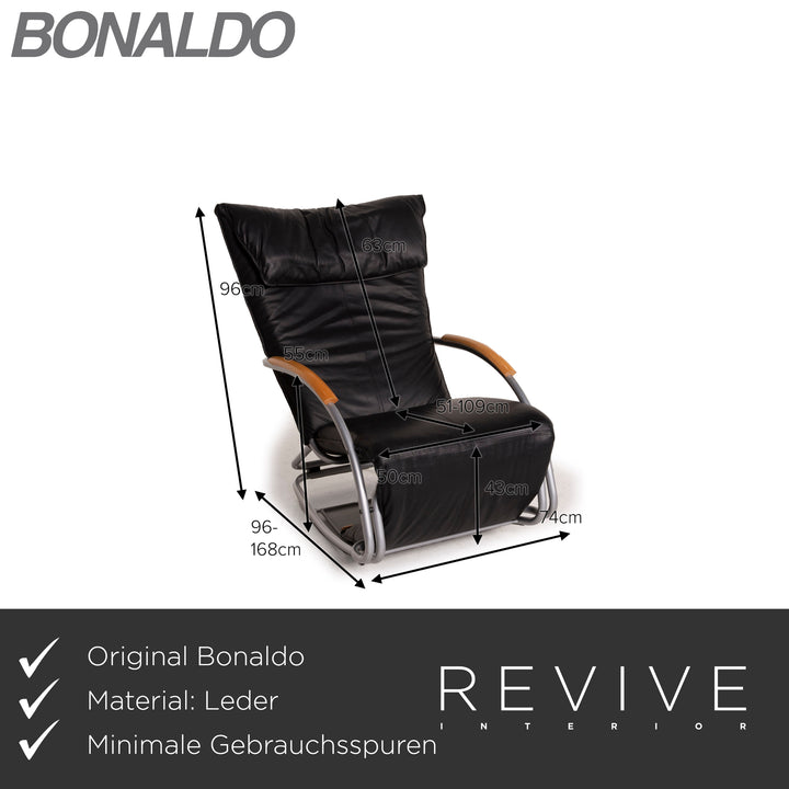 Bonaldo Swing Leder Sessel Schwarz Schaukelstuhl Relaxfunktion Liege Funktion
