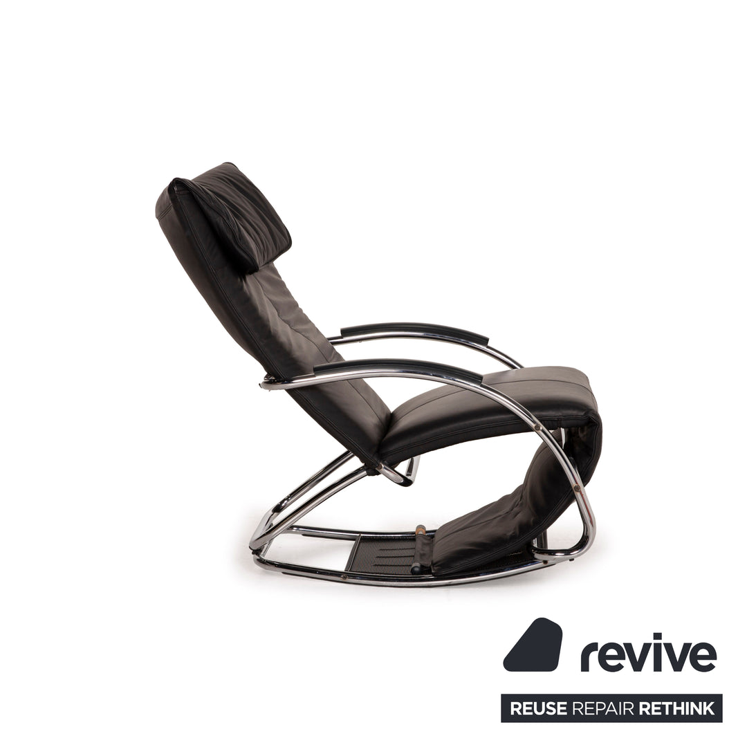 Bonaldo Swing Plus Fauteuil en cuir Noir fonction inclinable