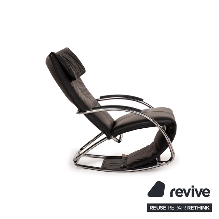 Bonaldo Swing Plus Fauteuil en cuir Noir fonction inclinable