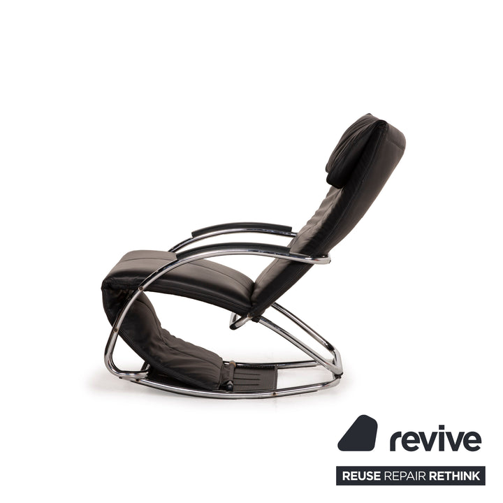 Bonaldo Swing Plus Fauteuil en cuir Noir fonction inclinable