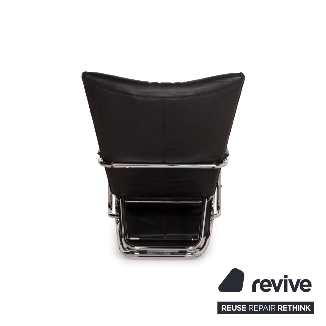 Bonaldo Swing Plus Fauteuil en cuir Noir fonction inclinable