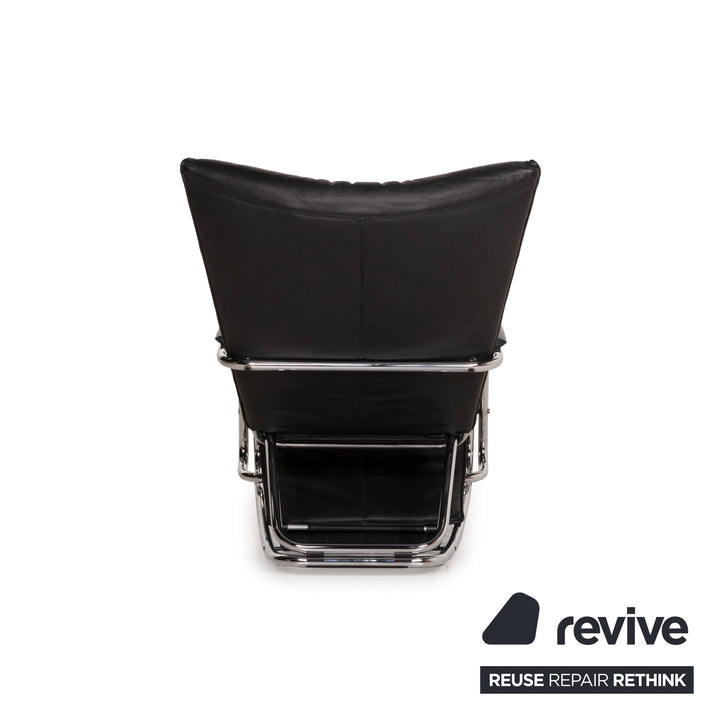 Bonaldo Swing Plus Fauteuil en cuir Noir fonction inclinable