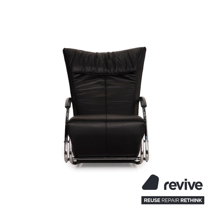 Bonaldo Swing Plus Fauteuil en cuir Noir fonction inclinable