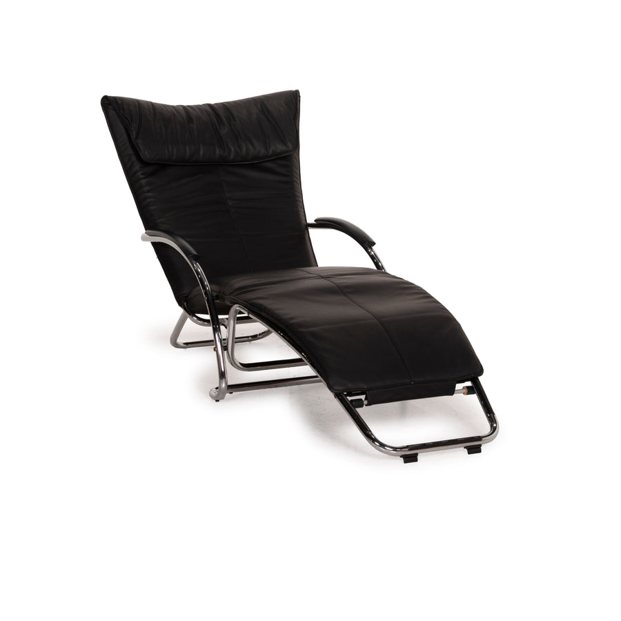 Bonaldo Swing Plus Fauteuil en cuir Noir fonction inclinable