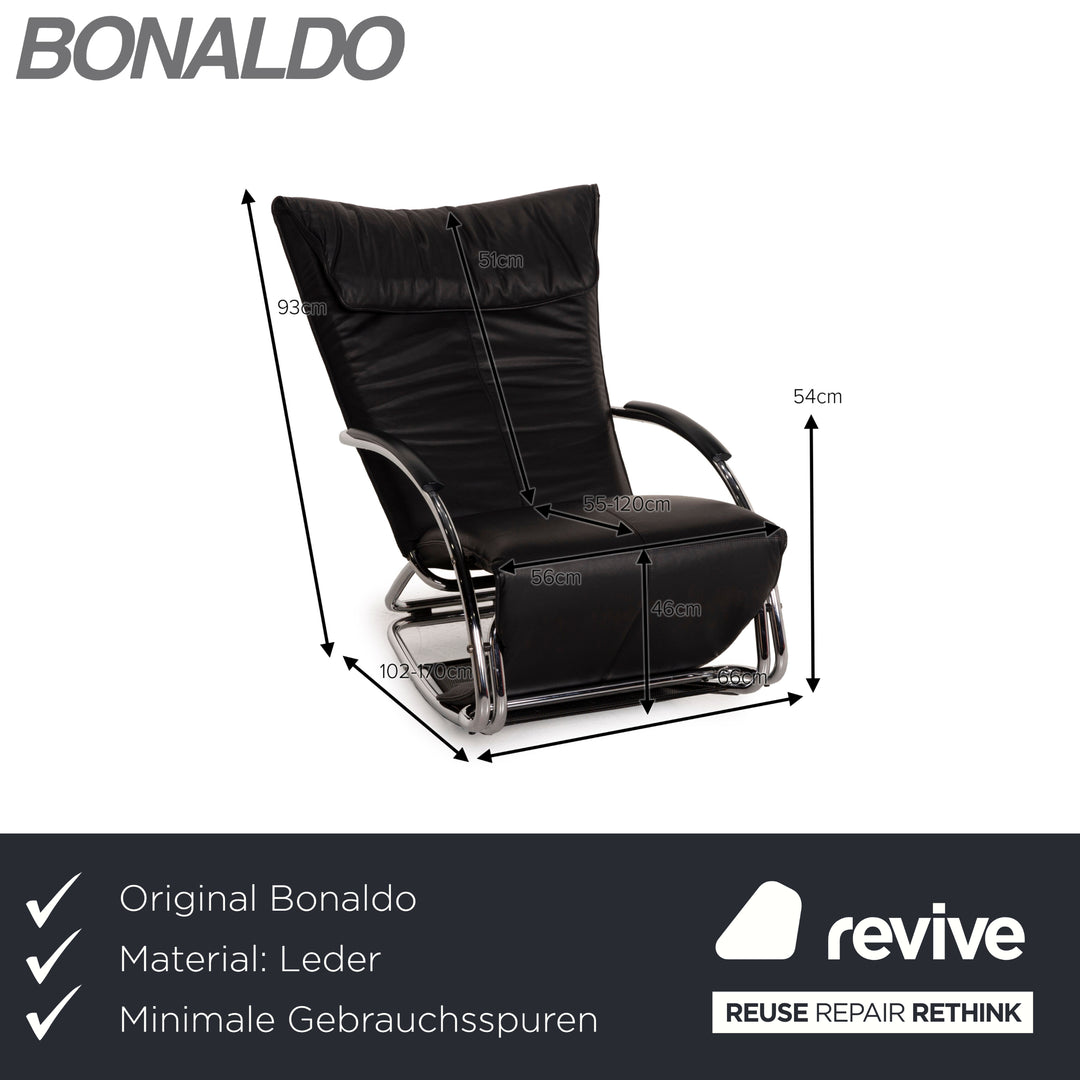 Bonaldo Swing Plus Fauteuil en cuir Noir fonction inclinable