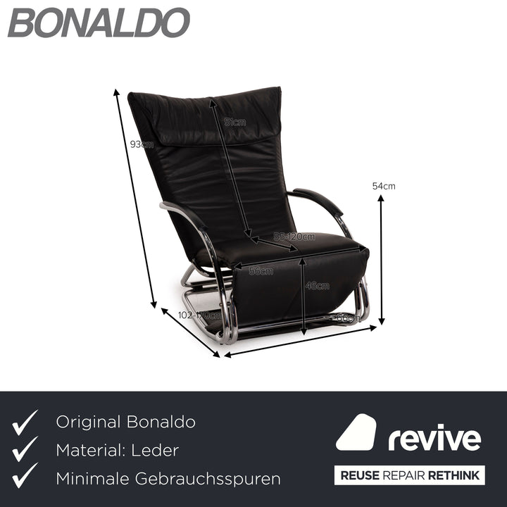 Bonaldo Swing Plus Fauteuil en cuir Noir fonction inclinable