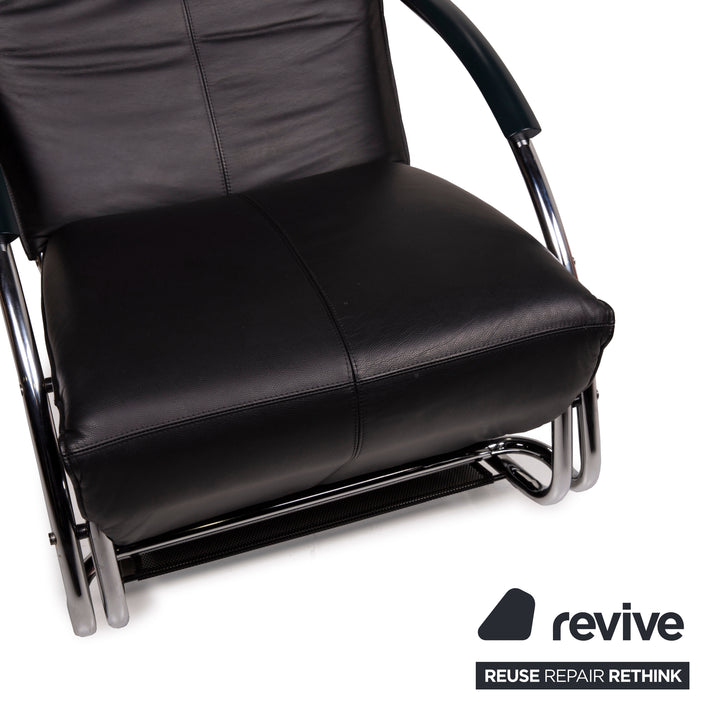 Bonaldo Swing Plus Fauteuil en cuir Noir fonction inclinable